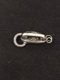 Wall Hanging Rotary Telephone Sterling Silver Charm Pendant