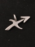 Modernist Arrow Design Sterling Silver Charm Pendant