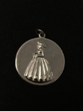 Bride in Wedding Dress Sterling Silver Charm Pendant