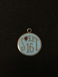 Sweet 16 Sterling Silver Charm Pendant