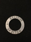 Circle of Believe Sterling Silver Charm Pendant
