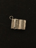 Holy Bible Sterling Silver Charm Pendant