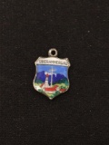 Oberammergau Germany Shield Sterling Silver Charm Pendant