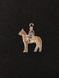 Canadian Mountie on Horseback Sterling Silver Charm Pendant