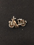 Spinning Tires - Indian Motorcycle Style Sterling Silver Charm Pendant