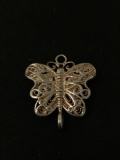 Filigree Butterfly Sterling Silver Charm Pendant