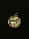 Lucite Zodiac Ram Sterling Silver Charm Pendant