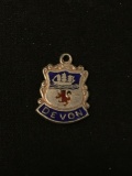 Antique Devon Coat of Arms Sterling Silver Charm Pendant