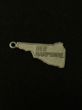 New Hampshire Outline Sterling Silver Charm Pendant