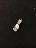 Enameled Cobalt Sandal Sterling Silver Charm Pendant