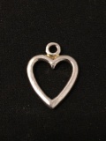 Open Heart Sterling Silver Charm Pendant