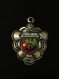 NICE Bruxelles Coat of Arms Sterling Silver Charm Pendant