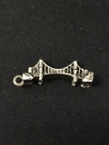 3D Golden Gate Bridge Sterling Silver Charm Pendant