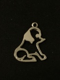 Scroll Cut Ram Sterling Silver Charm Pendant