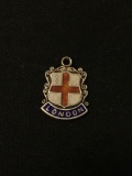 RARE ANTIQUE LONDON ENMAELED Sterling Silver Charm Pendant