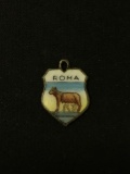 Antique Roma 800 Sterling Silver & Enamel Charm Pendant