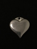 Puffy Heart Sterling Silver Charm Pendant