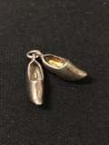 Pair of Tiny Clogs Sterling Silver Charm Pendant