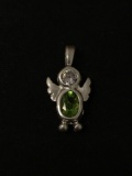 Gemstone Angel Sterling Silver Charm Pendant