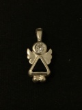 Gemstone Angel Sterling Silver Charm Pendant