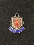 WB Rare Scotland Coat of Arms Antique Sterling Silver Charm Pendant