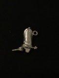 Cowboy Boot Sterling Silver Charm Pendant