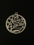 Scroll Written New Orleans Sterling Silver Charm Pendant