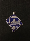 Enameled Washington DC Sterling Silver Charm Pendant