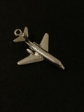 Jumbo Jet Sterling Silver Charm Pendant