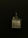 3D Slot Machine With Moving Handle Sterling Silver Charm Pendant