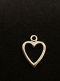 Open Heart Sterling Silver Charm Pendant
