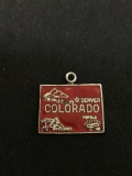 Red Enameled Colorado Sterling Silver Charm Pendant