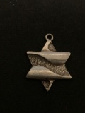 Star of David Sterling Silver Charm Pendant