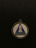 Rare Space Shuttle Sterling Silver Charm Pendant