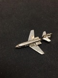 Commercial Jet Airplane Sterling Silver Charm Pendant