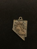 Nevada State Outline Sterling Silver Charm Pendant