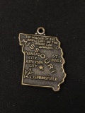 Missouri State Outline Sterling Silver Charm Pendant