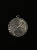 Merry Christmas Sterling Silver Charm Pendant