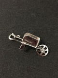 Wheel Burrow Sterling Silver Charm Pendant