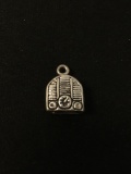 Antique Style Radio Sterling Silver Charm Pendant