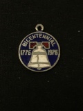 United States Bicentennial 1976 Sterling Silver Charm Pendant