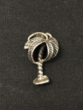 Palm Tree Sterling Silver Charm Pendant
