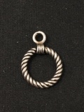 Twisted Hoop Sterling Silver Charm Pendant