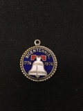 United States Bicentennial 1976 Sterling Silver Charm Pendant