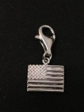 United States American Flag Sterling Silver Charm Pendant