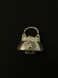 Womens Purse Sterling Silver Charm Pendant