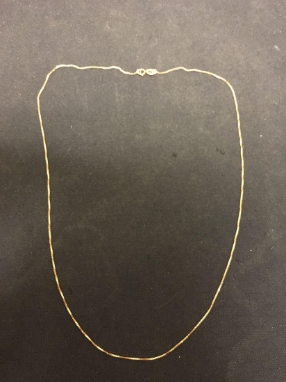 Box Link 0.75mm Wide 018in Long 14Kt Gold Chain - 1.4 Grams