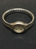 Carriage Timex Designed Oval 23x20mm Bezel Two-Tone Stainless Steel Watch w/ Bracelet