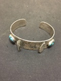 Incredible Old Pawn Native American Turquoise Chunk Watch Cuff Bracelet