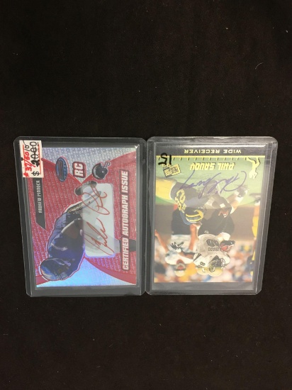 2 Count Lot of Football Autograph Football Cards - Phil Savoy & Andrew Pinnock